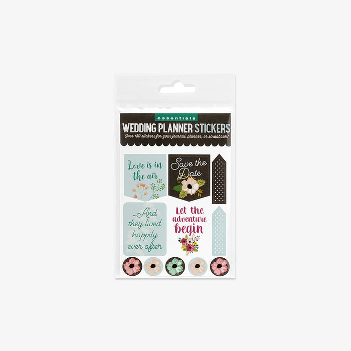Packaging of wedding planner stickers with various designs