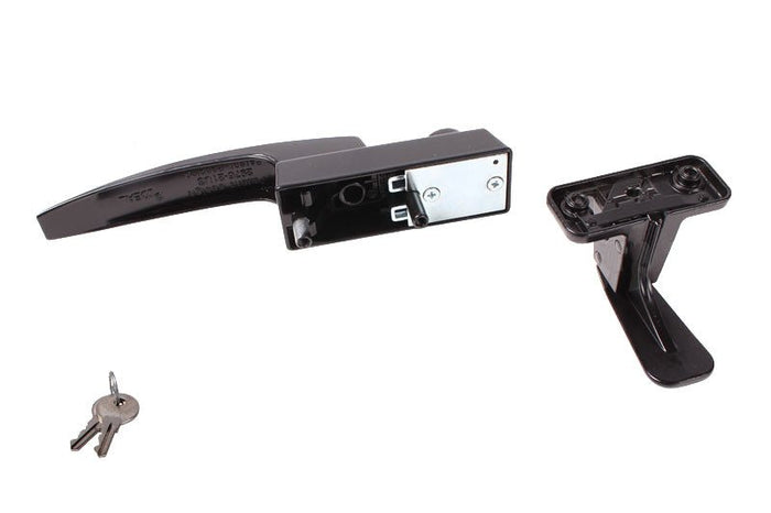 Black Keyed Handle Set for Residential Swinging Screen & Storm Doors - Reflect Window & Door