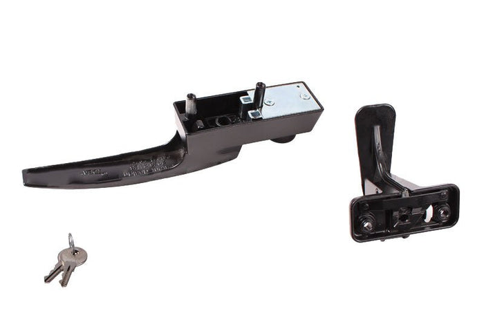 Black Keyed Handle Set for Residential Swinging Screen & Storm Doors - Reflect Window & Door