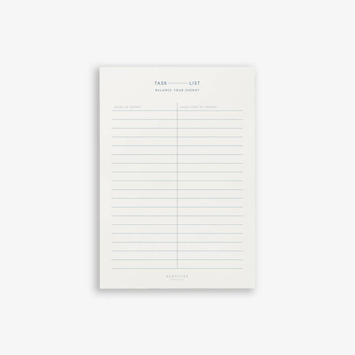 TASK LIST // ENERGY BALANCE