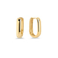 Gold stainless steel oval hoop earrings with smooth minimalist design, hypoallergenic earrings for sensitive ears, tarnish-resistant durable everyday jewelry, modern affordable luxury jewelry Canada.