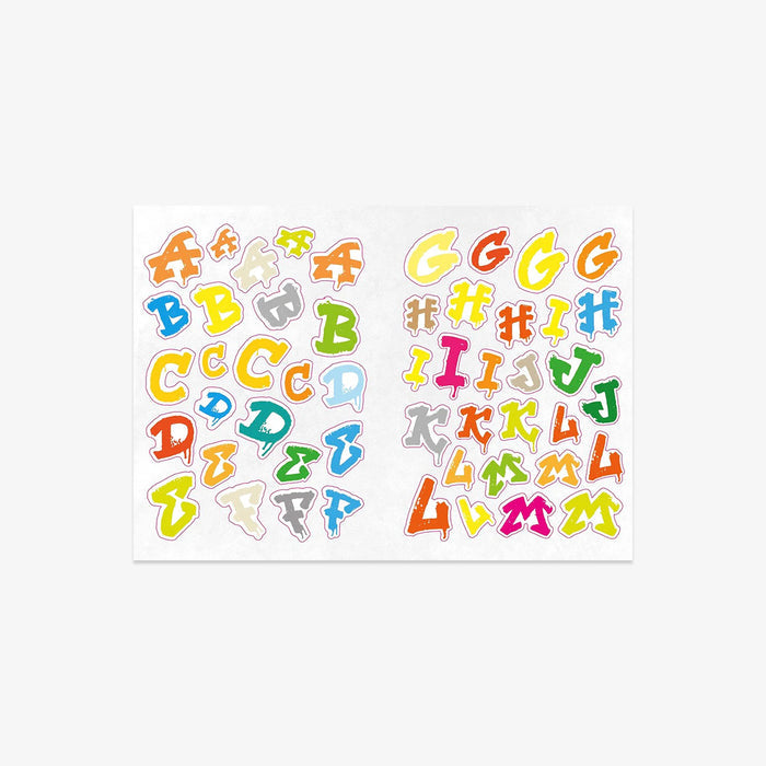 Colorful alphabet letters on a white background