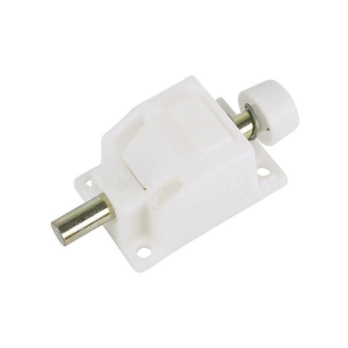 White Foot Operated Patio Door Lock with Keeper – Truth Hardware Sliding Door Lock - Reflect Window & Door