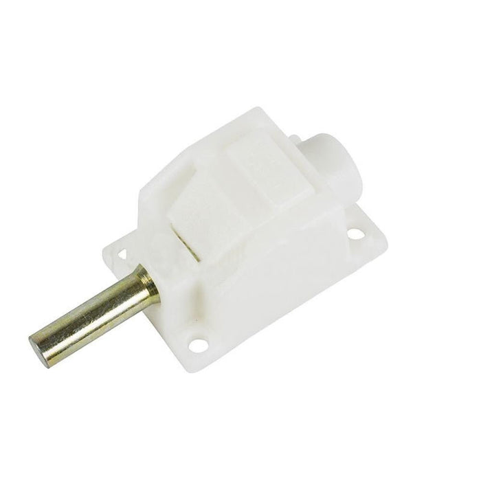 White Foot Operated Patio Door Lock with Keeper – Truth Hardware Sliding Door Lock - Reflect Window & Door