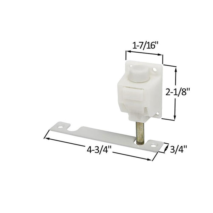 White Foot Operated Patio Door Lock with Keeper – Truth Hardware Sliding Door Lock - Reflect Window & Door