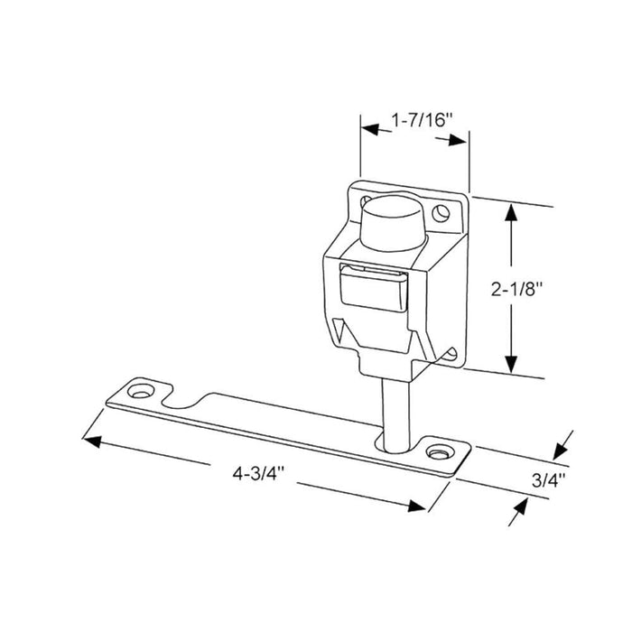 White Foot Operated Patio Door Lock with Keeper – Truth Hardware Sliding Door Lock - Reflect Window & Door