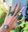 Turquoise Trio Ring (shown on ring finger)
