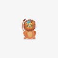 Vinyl sticker of a lion with a crown on a white background