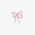 Vinyl sticker of a decorative pink bow on a white background.