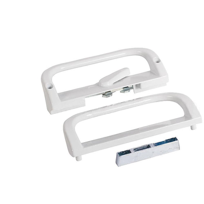 Sliding Glass Patio Door Handle Replacement – White Surface - Mounted Hook Style - Reflect Window & Door
