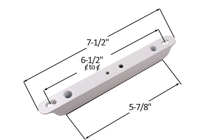 Residential Swinging Screen & Storm Door White Keeper for 7 - 1/2" Two - Point Mortise Lock - Reflect Window & Door