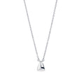 Silver stainless steel geometric pendant necklace with minimalist triangular charm, modern elegant jewelry, hypoallergenic non-tarnish durable everyday necklace, sleek contemporary jewelry design.